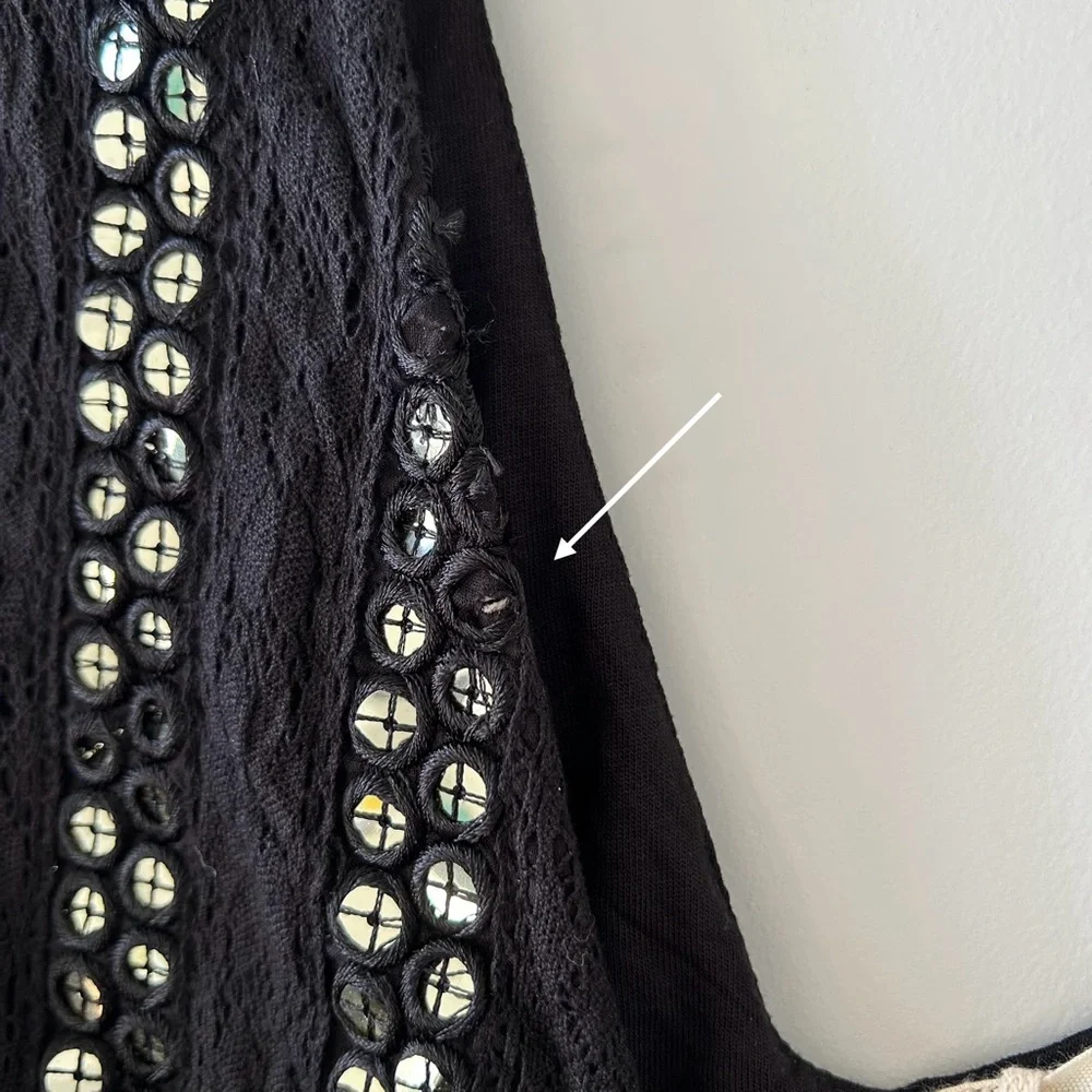 Anthropologie Black Sequin Embellished Top - Picture 10 of 11